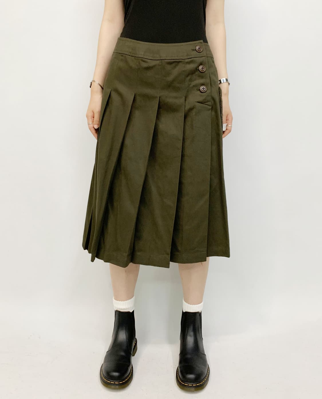 헤리스 트위드 플리츠 스커트 상품이미지3