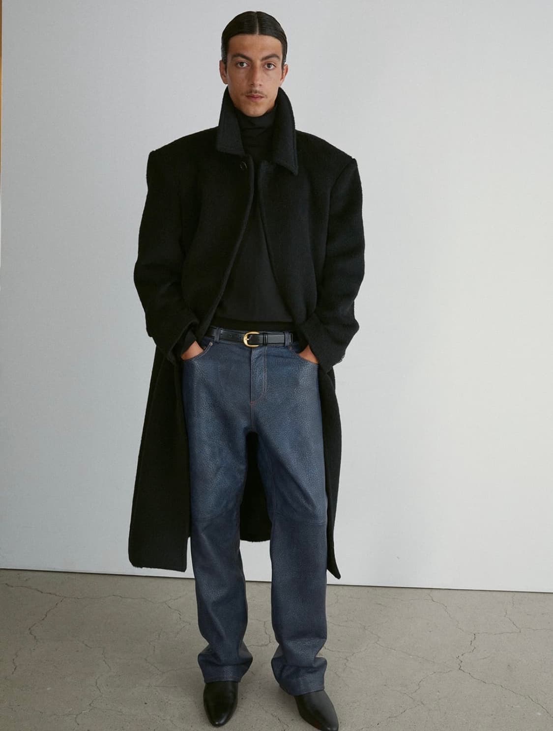 렉토 라마 울 블렌드 발마칸 코트 블랙 S 상품이미지3