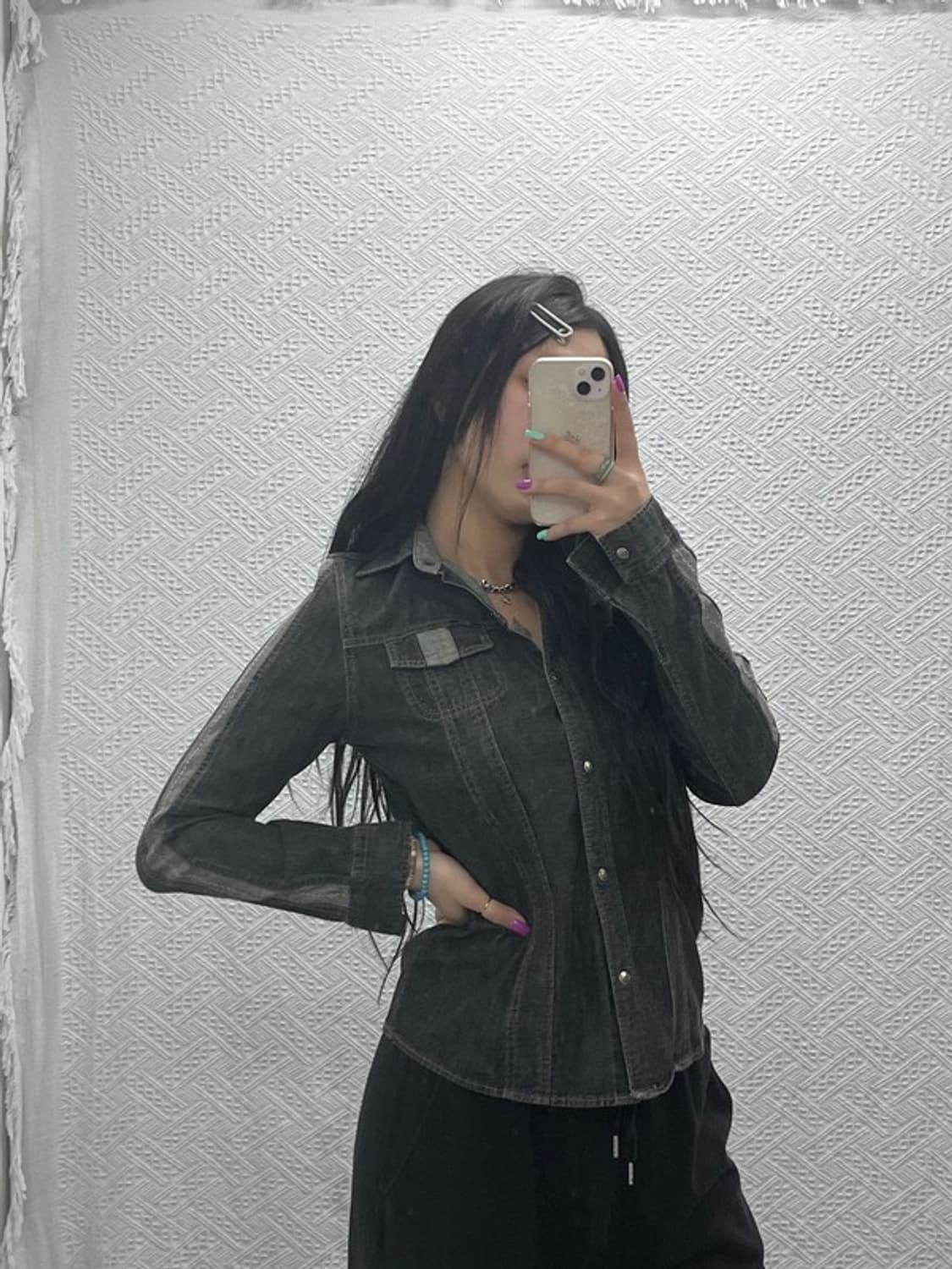 LEE 올드스쿨 트러커 흑청 데님 셔츠 95 C06889 상품이미지2