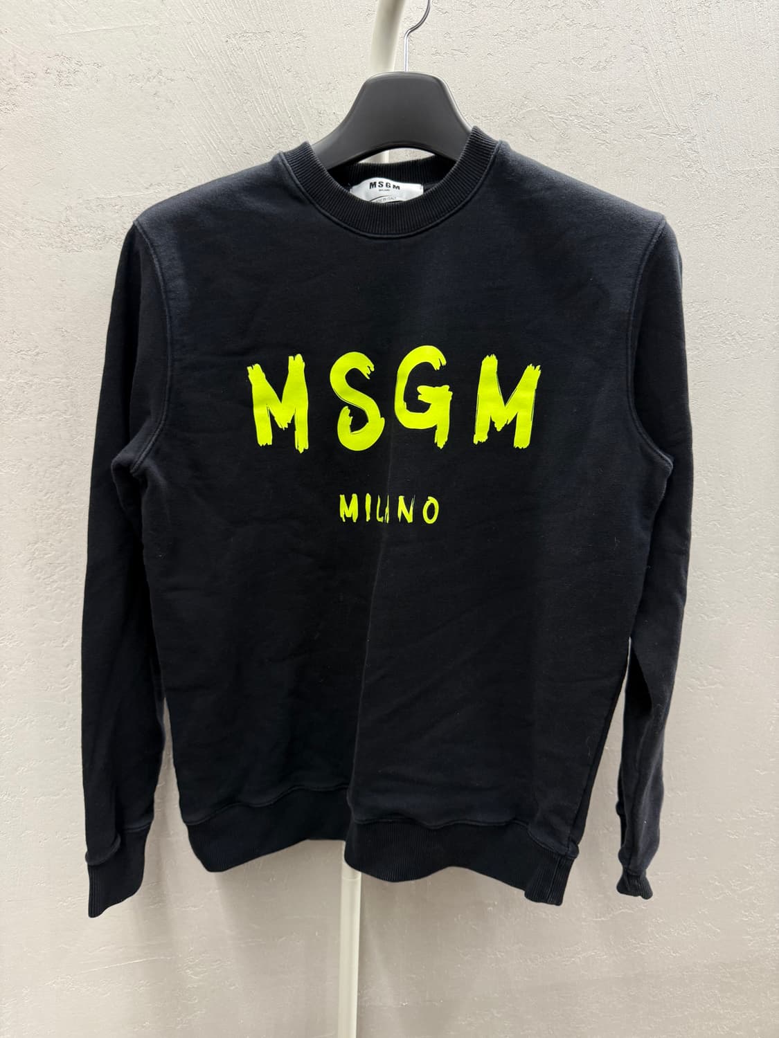 MSGM 로고 쿼트 크루넥 블랙 스웨트 셔츠 M 상품이미지2