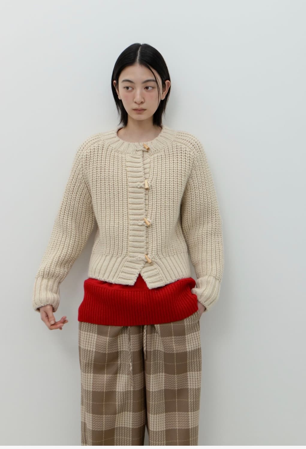 지비에이치어패럴 BULKY KNIT CARDIGAN / IVORY 상품이미지2