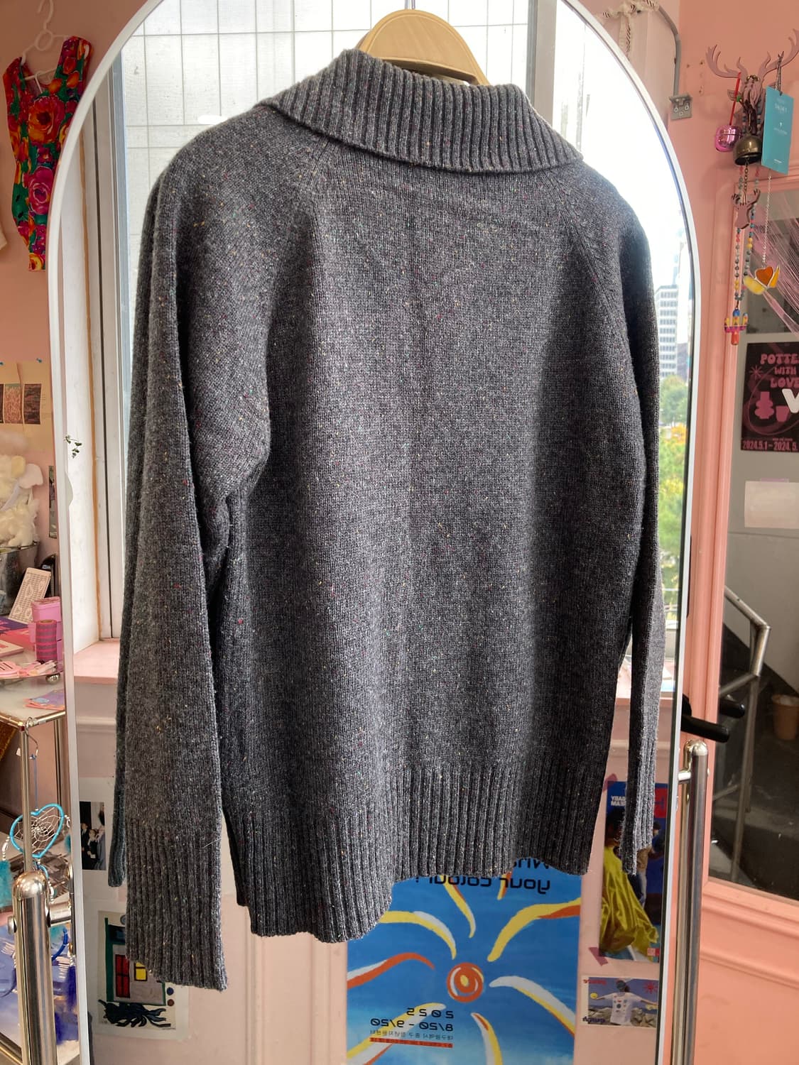 울 보카시 그레이 목폴라 니트 상품이미지4