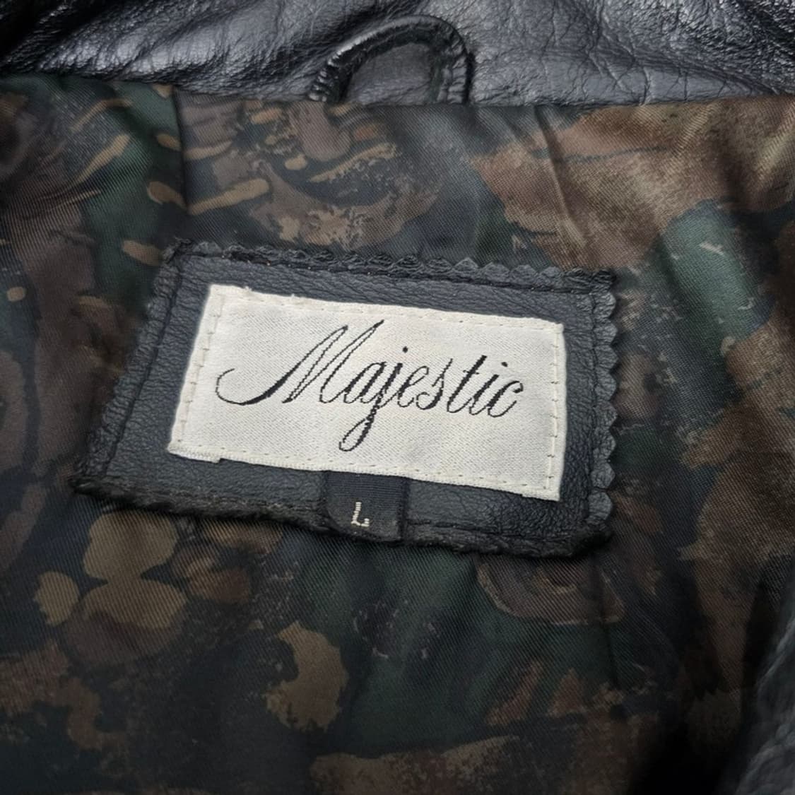 Majestic 90s 무드 빈티지 레더 라이더 자켓 L 상품이미지5