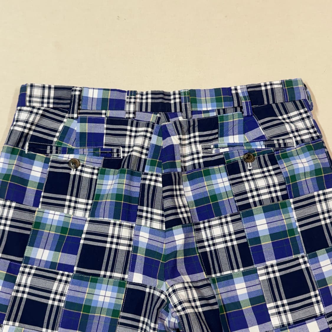 34inch) 브룩스 브라더스 체크 패치워크 면바지 반바지 상품이미지6