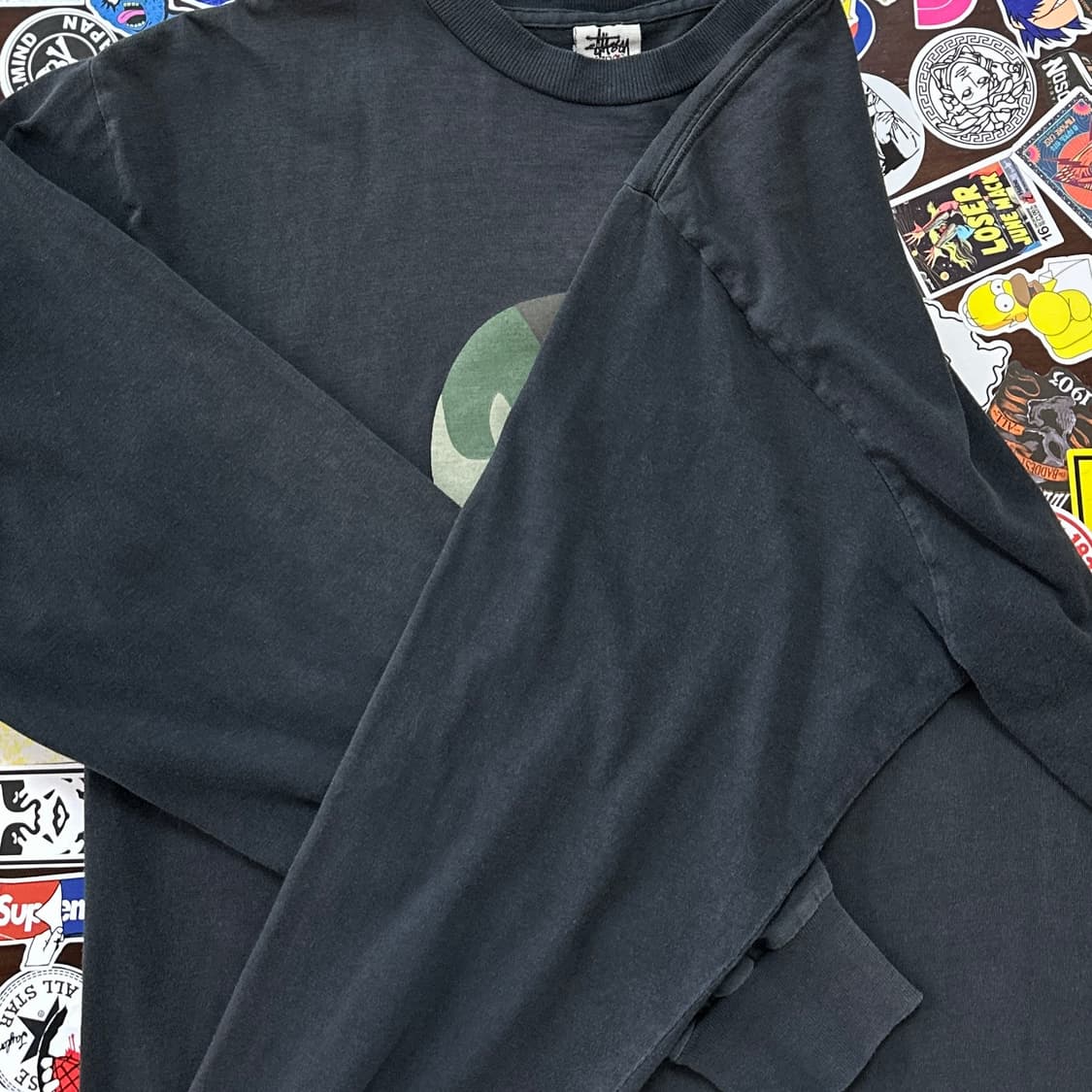 90s USA 올드 스투시 페이디드 롱슬리브 티셔츠 L 상품이미지5