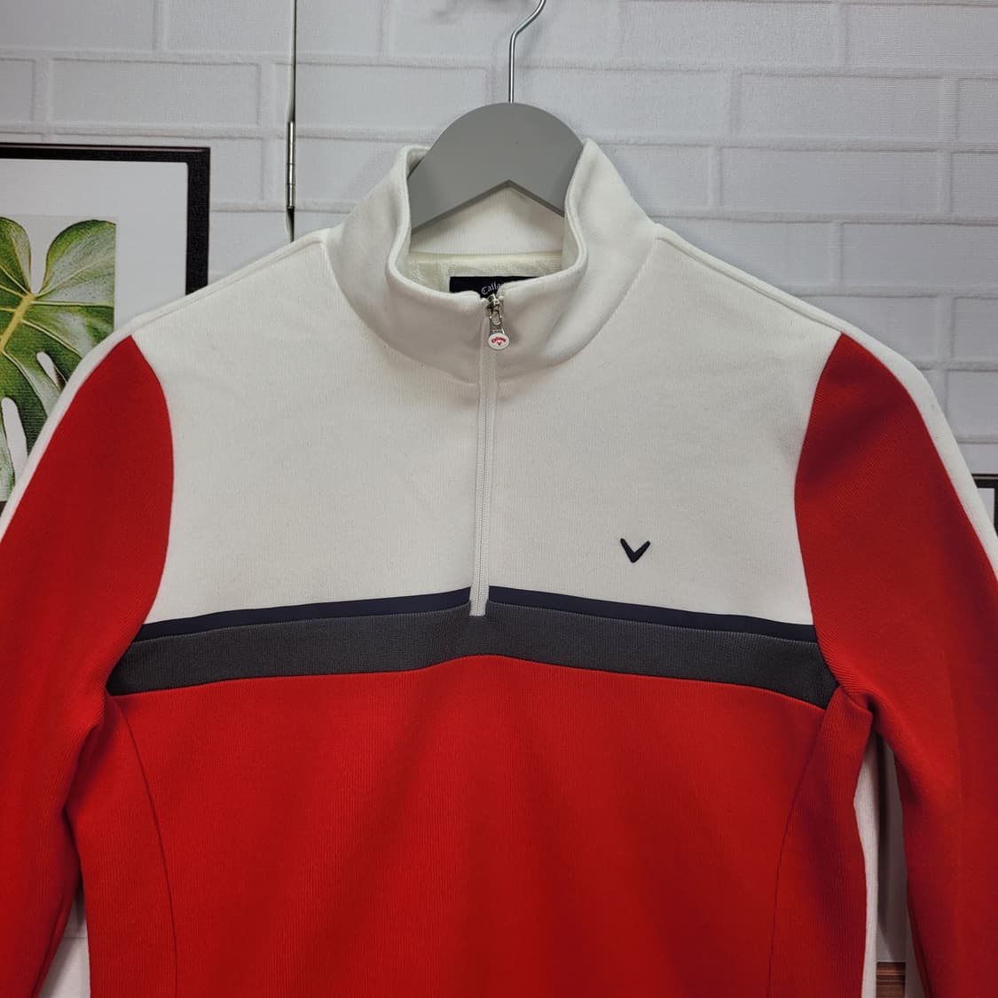 캘러웨이 방풍 반집업 니트 긴팔 티셔츠 골프웨어 95사이즈 새상품급 상품이미지2