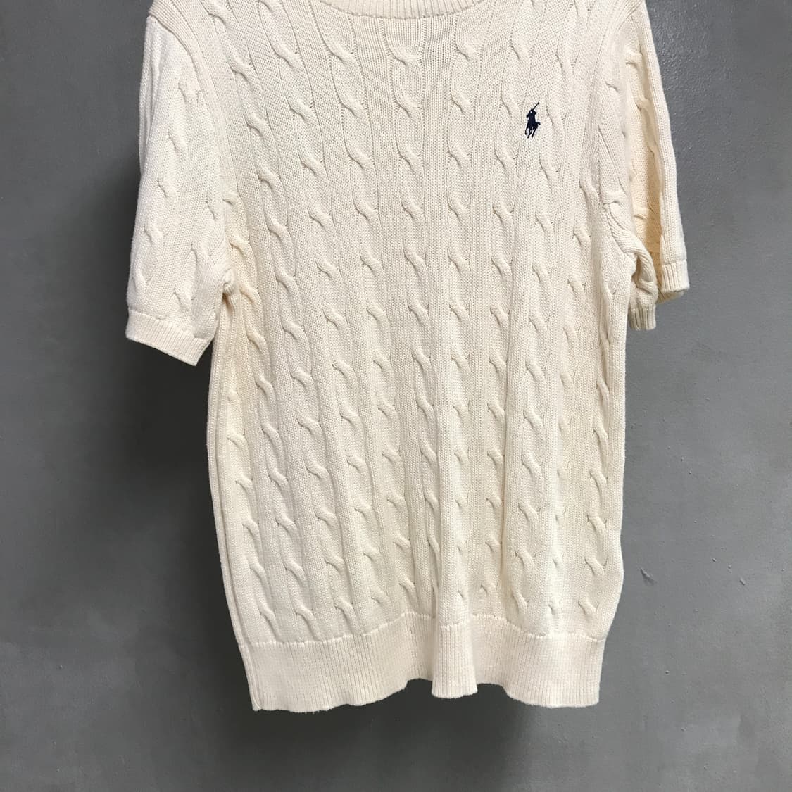 폴로 랄프로렌 QR 케이블 반팔 니트 L 상품이미지3