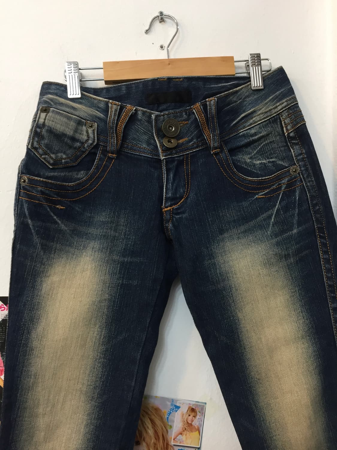 빈티지 7부 워싱 데님 팬츠 상품이미지4