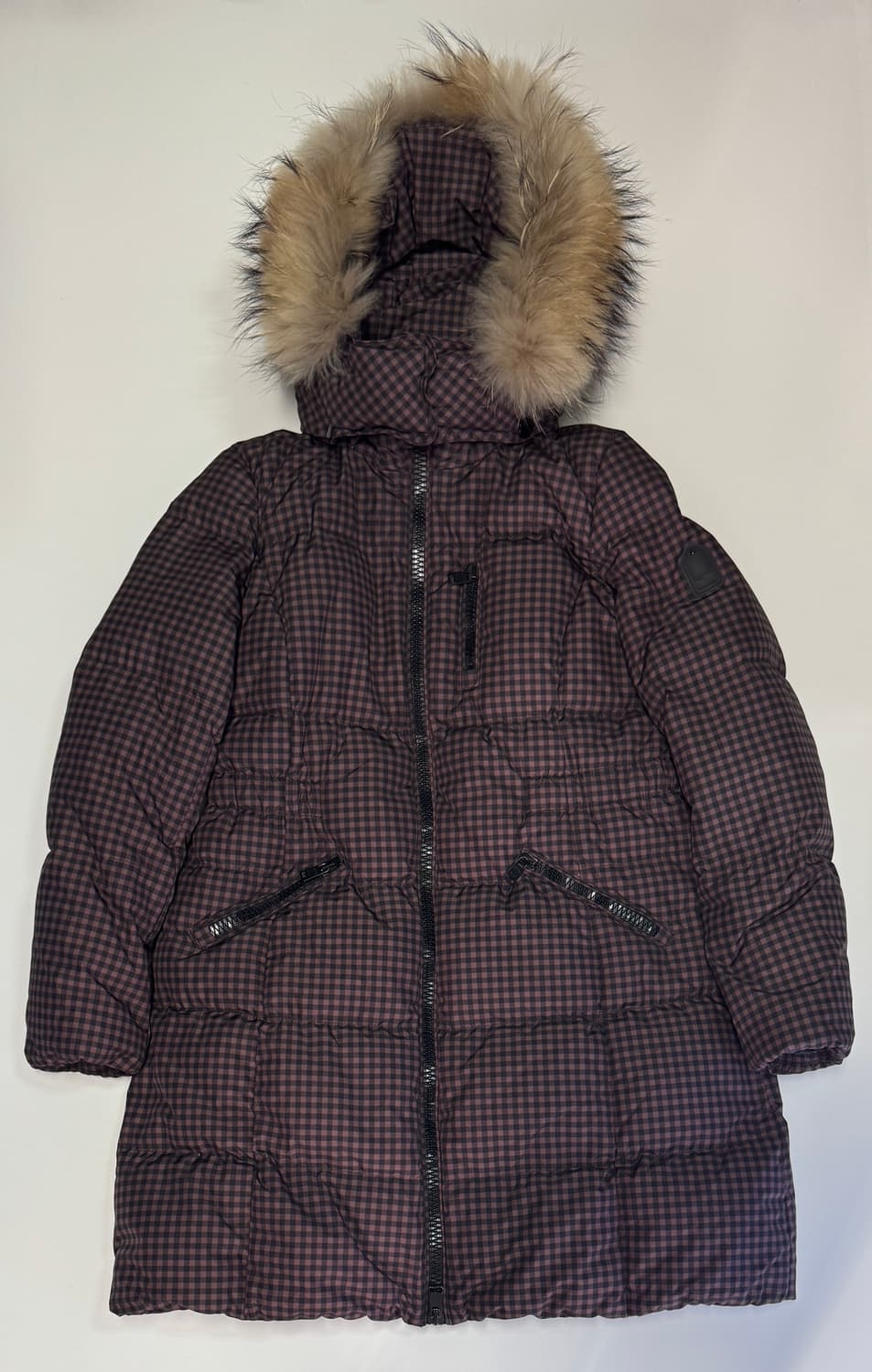 희귀!! 여성 코치 COACH 덕 다운 후드 체크 패딩 L 상품이미지1