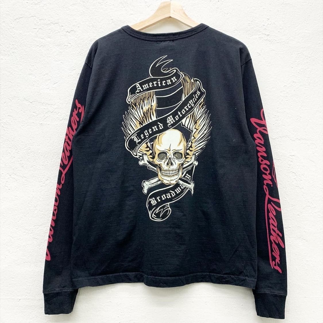 밴슨 코튼 블랙 스컬 롱슬리브 상품이미지4