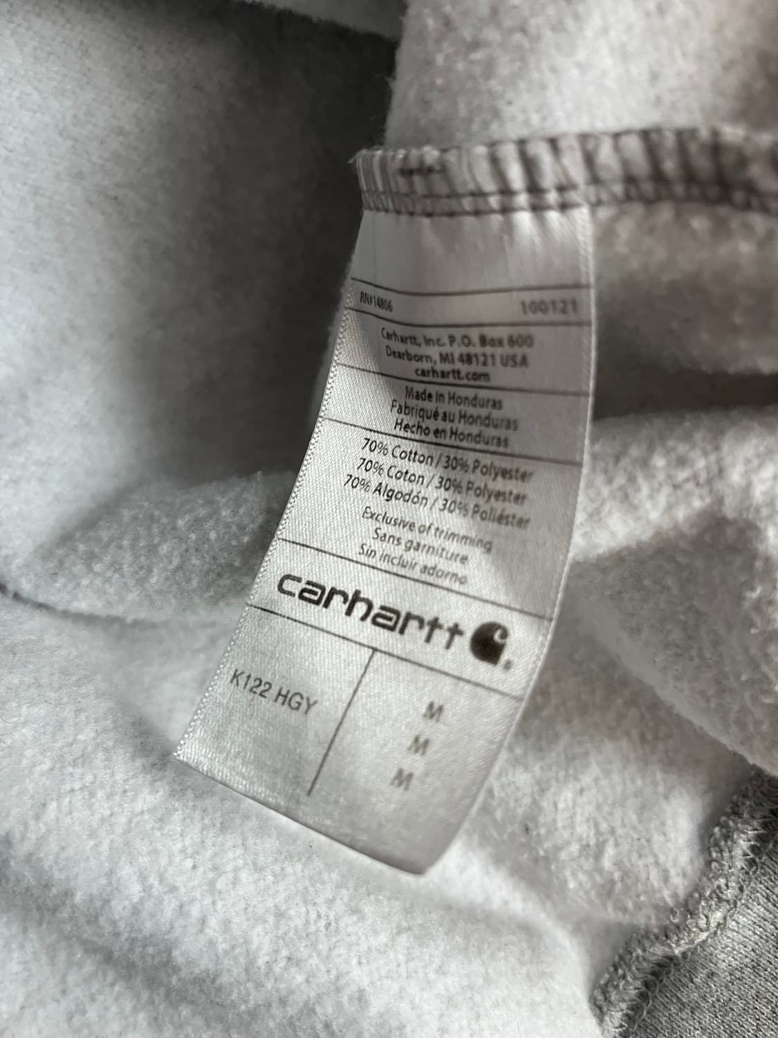 칼하트 루즈핏 후드집업 그레이 [M] 상품이미지5