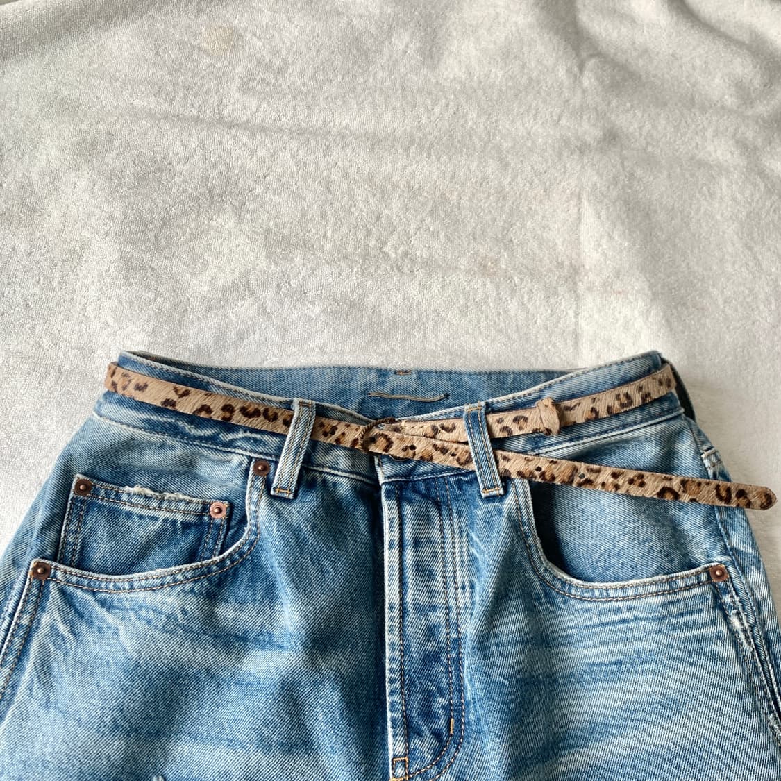 Cowhide Leopard 가죽벨트 상품이미지1
