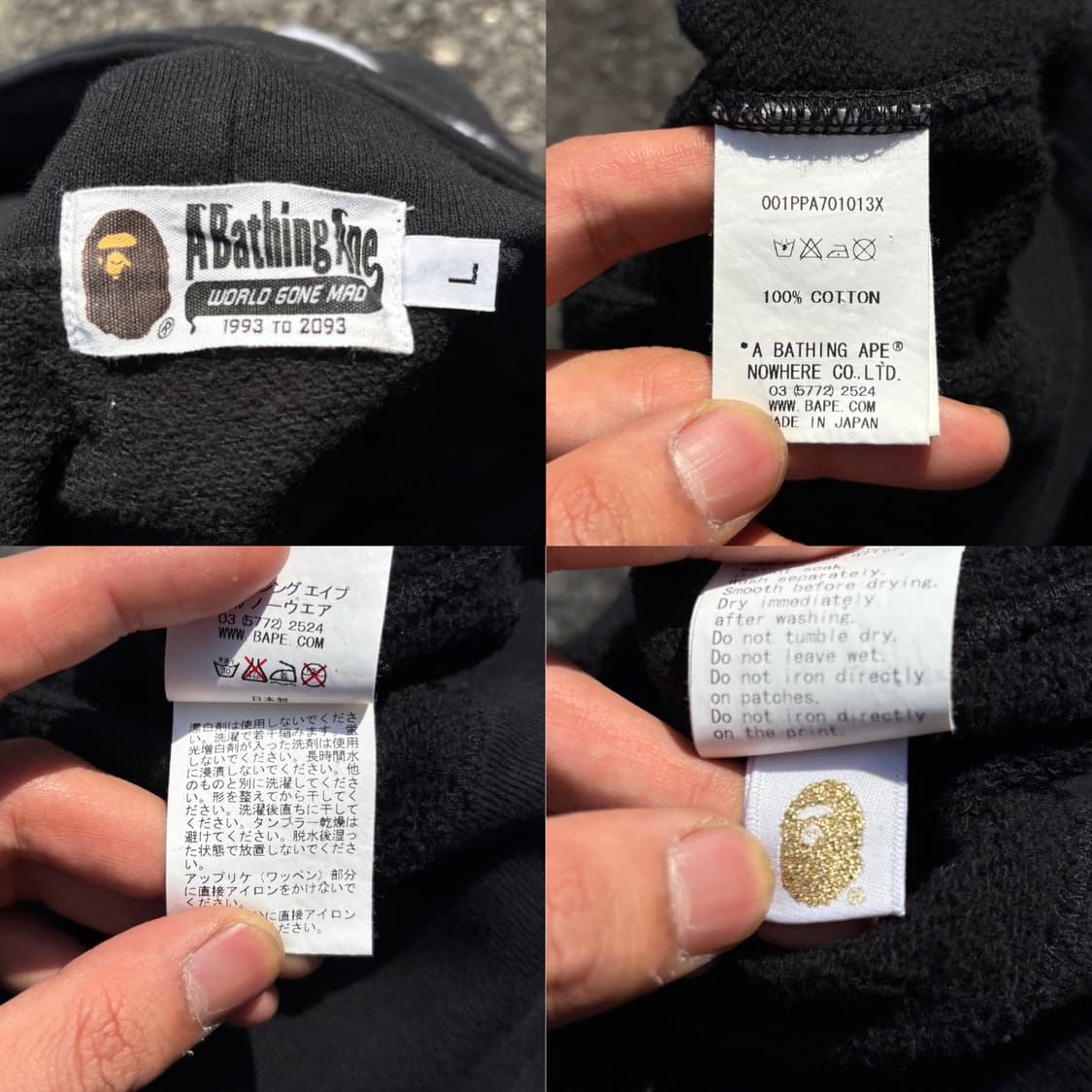 Bape 베이프 Ponr B.C 샤크 블랙 후드티 상품이미지8