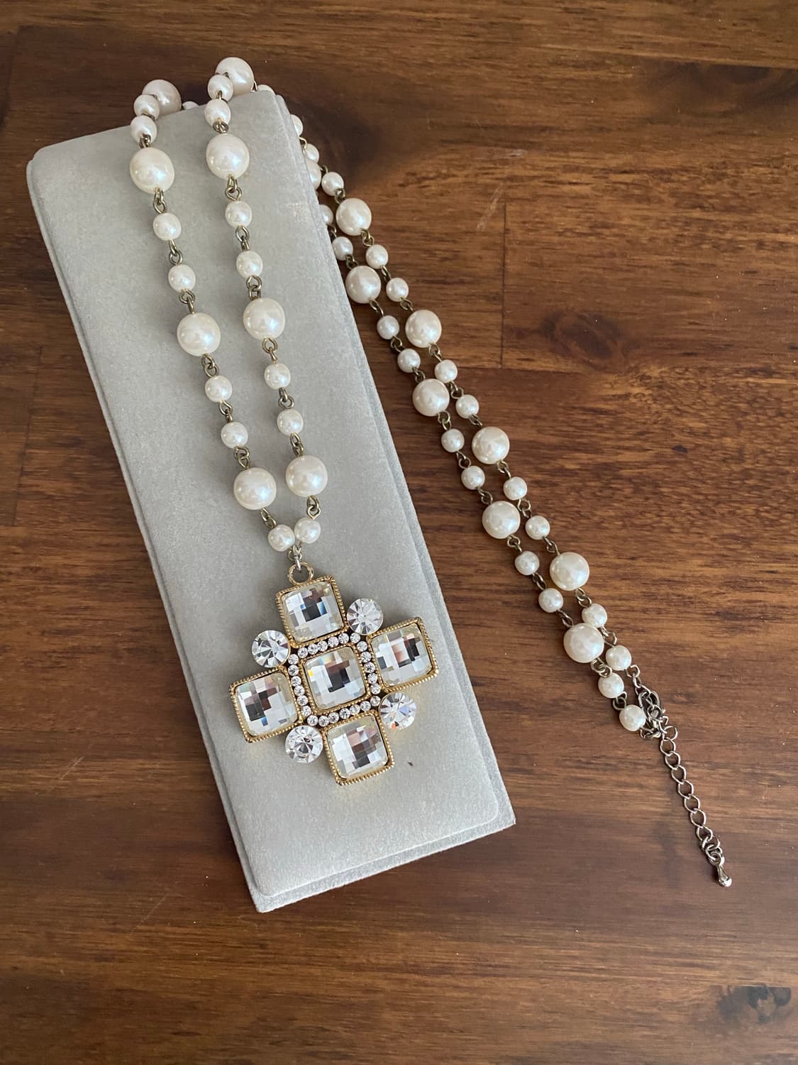 악세서리 큐빅펜던트 진주 목걸이 상품이미지1