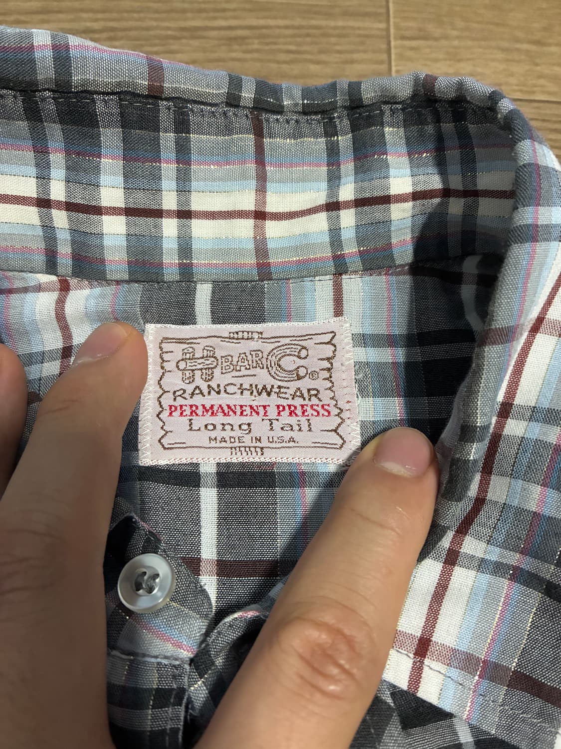 L) HbarC 에이치바씨 웨스턴 체크 여름 셔츠 made in usa 상품이미지3