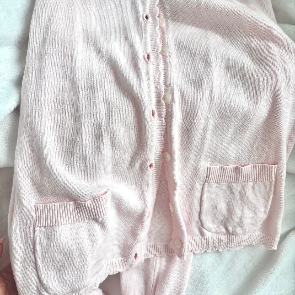 (핑크)브랜디멜빌 핑크 프릴 포켓 가디건 상품이미지2