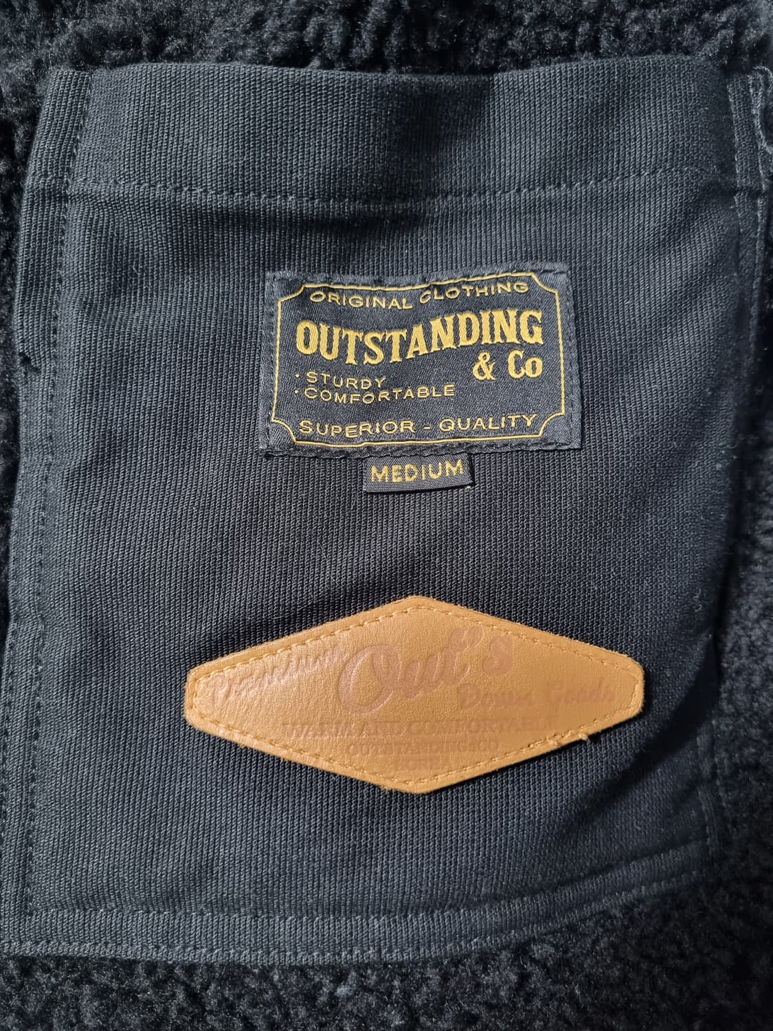 아웃스탠딩 블랙 데님 후리스 안감 자켓 m 상품이미지3