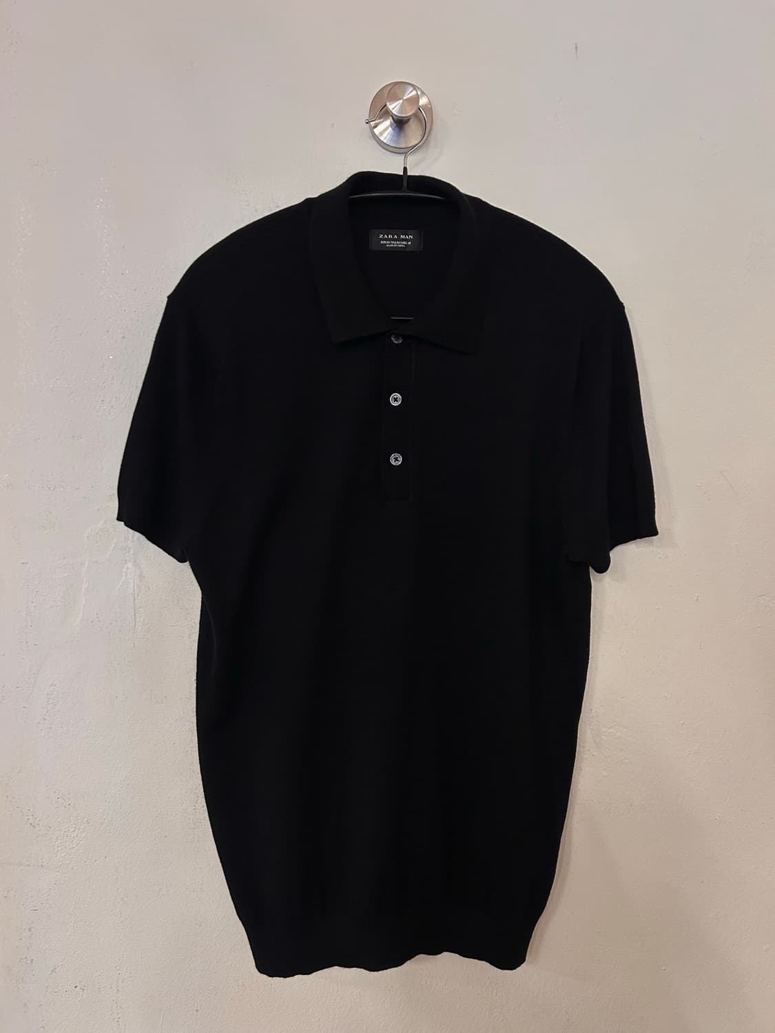 ZARA MAN 자라 블랙 반팔 니트 폴로티 M (실측 95) 상품이미지1