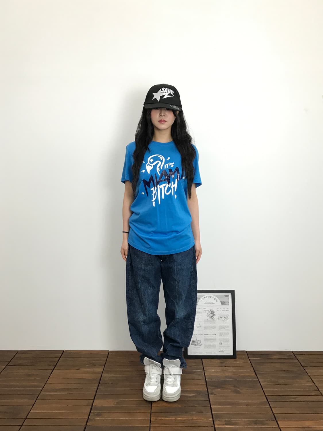 Diesel Miami Bitch Graphic Blue T-Shirt 상품이미지1