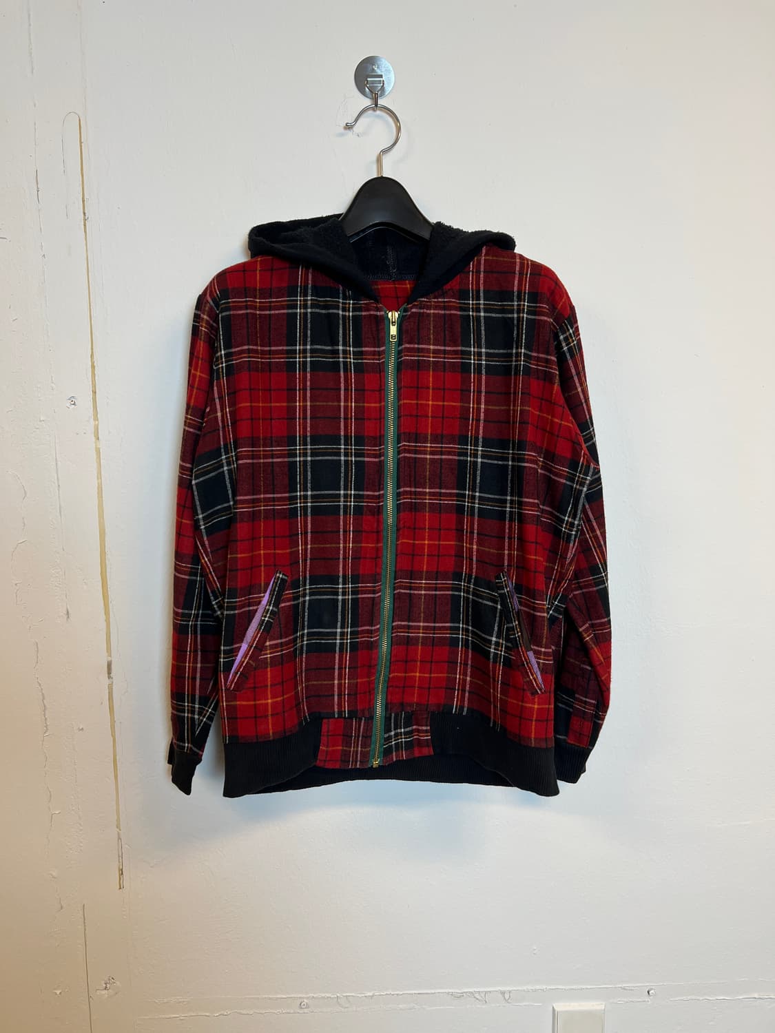 O113 JPN 모리/러블리/펑크/Y2K 체크 포인트 후드집업 OS 상품이미지1