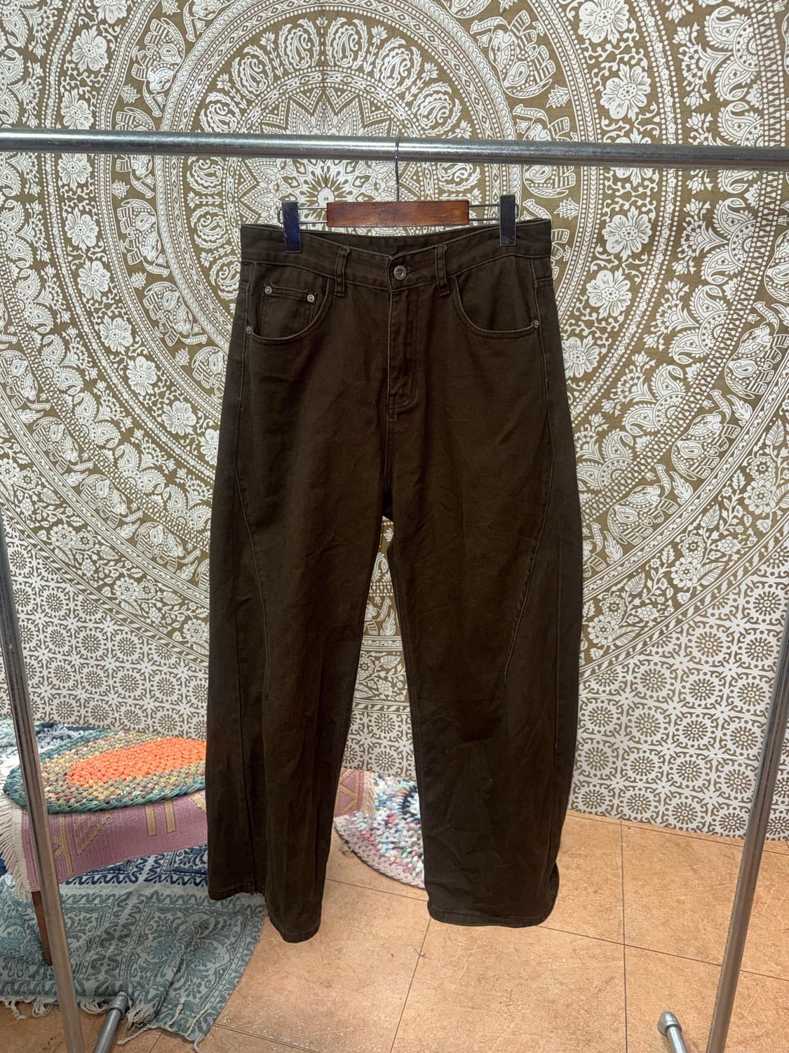 빈티지 브라운 절개 디테일 팬츠  상품이미지3