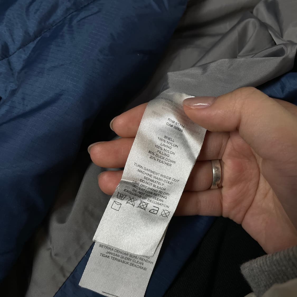 아르마니 익스체인지 블루 다운 패딩 S 상품이미지5