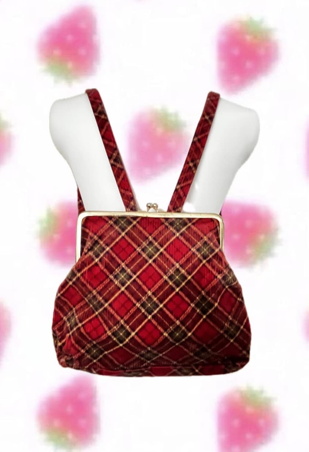 캐캐체깔 대장템 )) 타탄체크 가마구치 백팩 상품이미지1