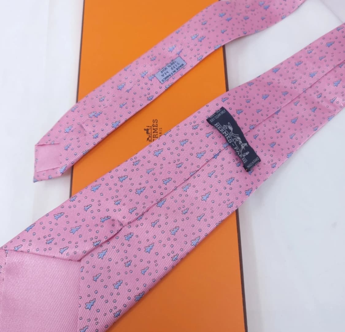 에르메스 핑크 실크 넥타이 (Made in France) 상품이미지2