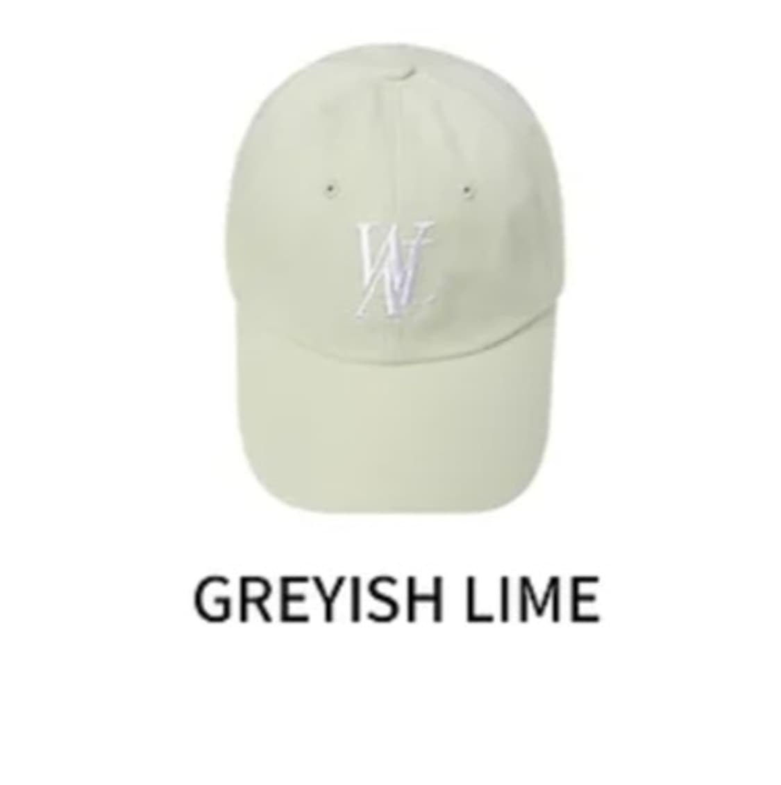 [택달린새상품] 우알롱 시그니처 로고 볼캡 그레이쉬 라임 s 상품이미지1