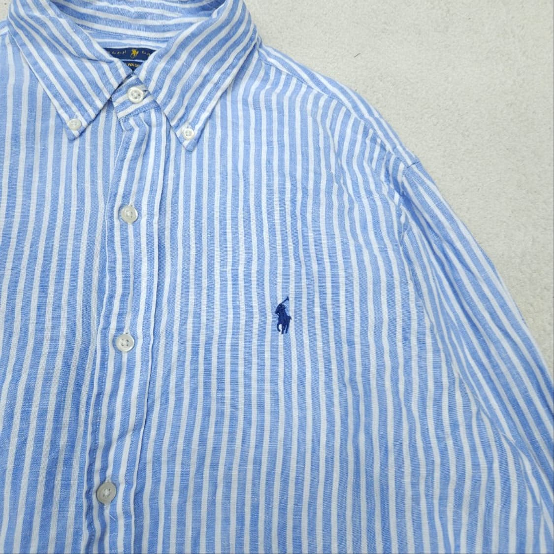폴로 랄프 로렌 신형 스트라이프 린넨 셔츠 M 상품이미지3