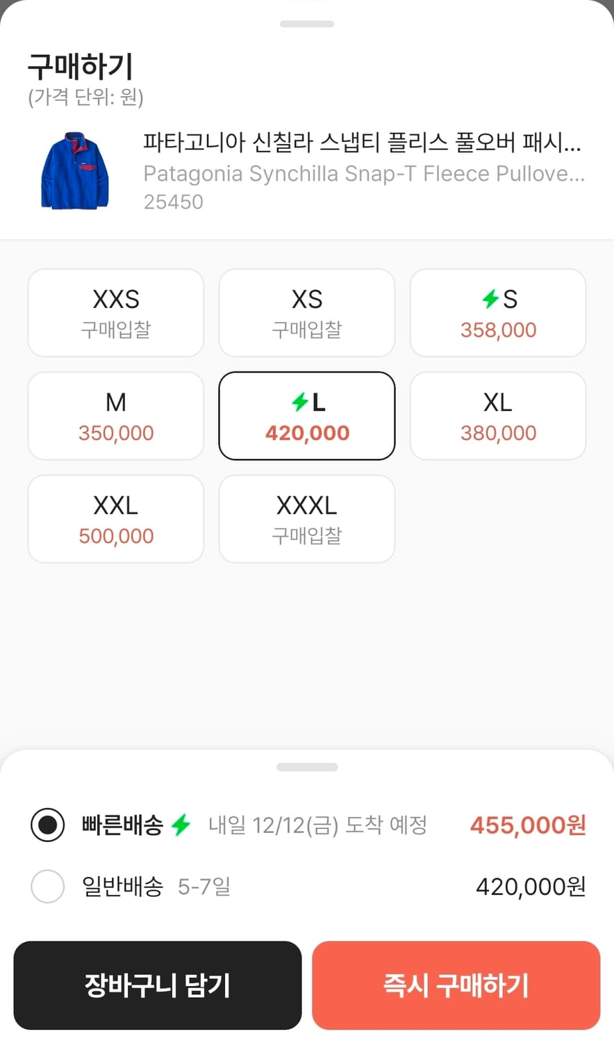 새상품_(L)파타고니아 라이트웨이트 신칠라 패시지 블루 상품이미지4