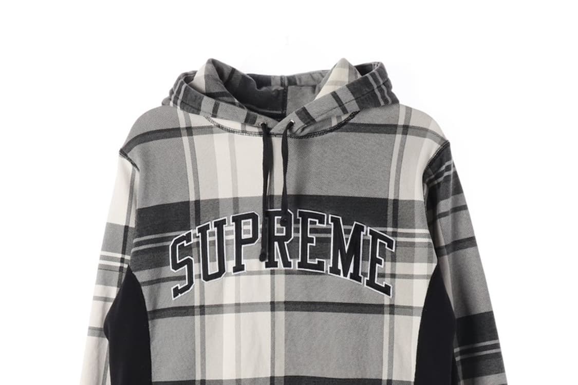 슈프림 아치로고 플래드 체크 후드티 상품이미지3