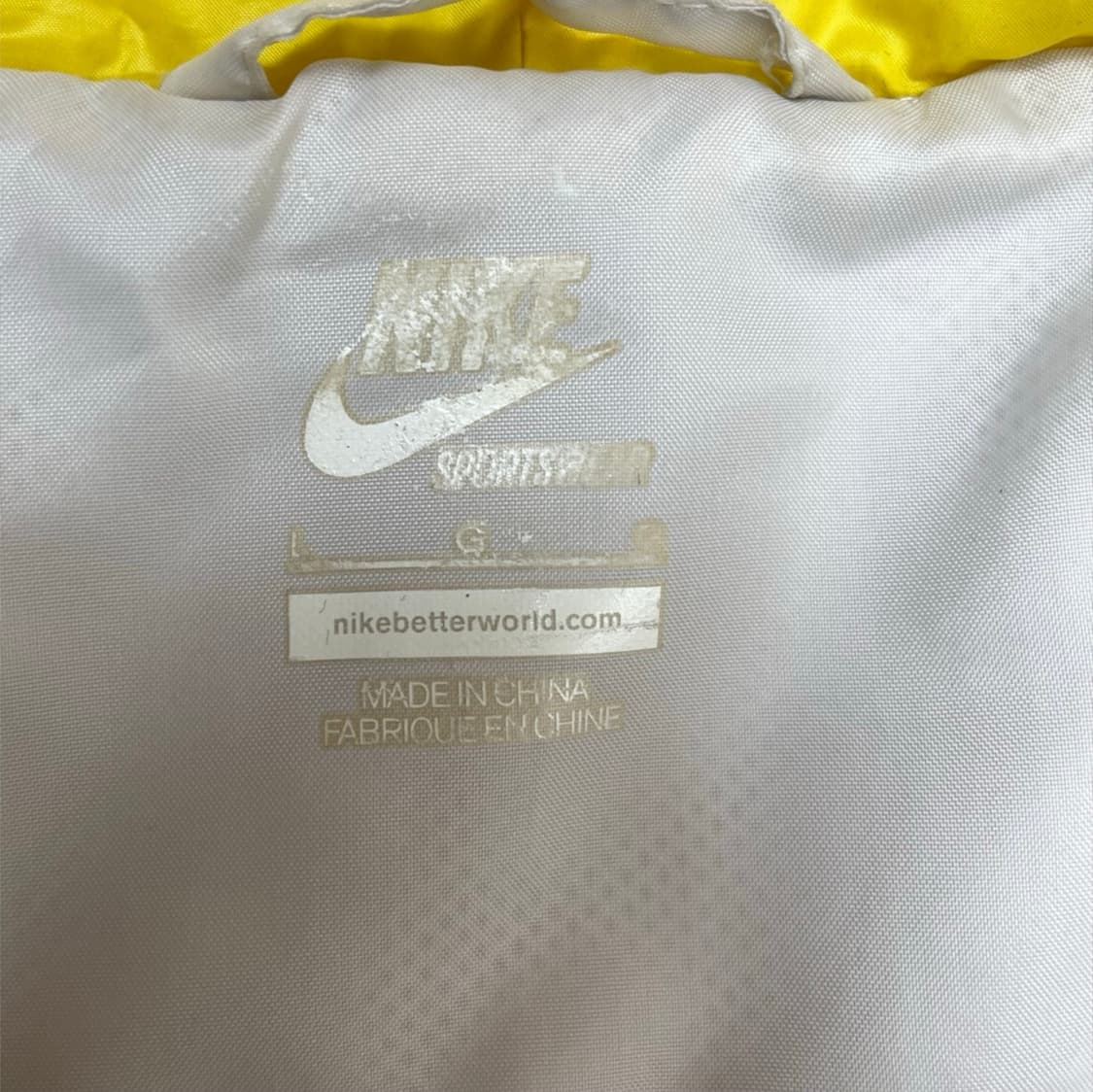 나이키 Nike 옐로우 아이보리 윈드러너 후드 바람막이 L 상품이미지3