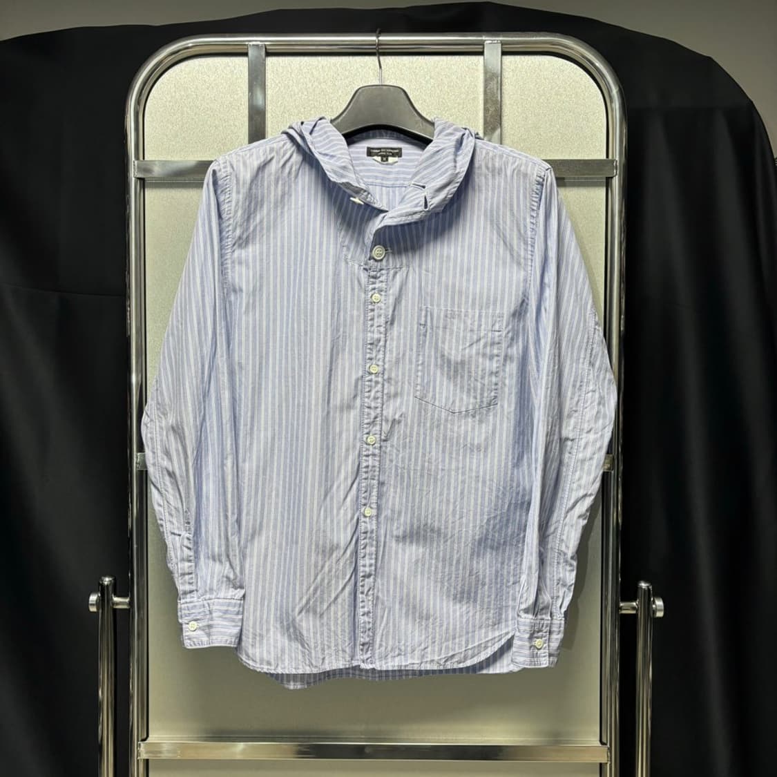 M) 꼼데가르송 옴므 플러스 스트라이프 후드 셔츠 상품이미지1