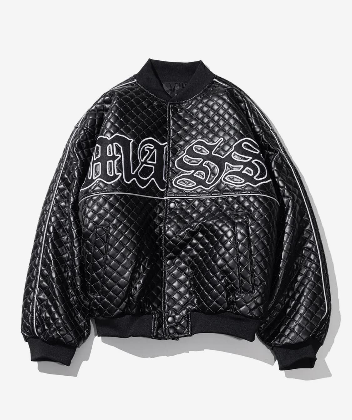 매스노운 닷 스퀘어 2온스 바시티 자켓 블랙 L 상품이미지1