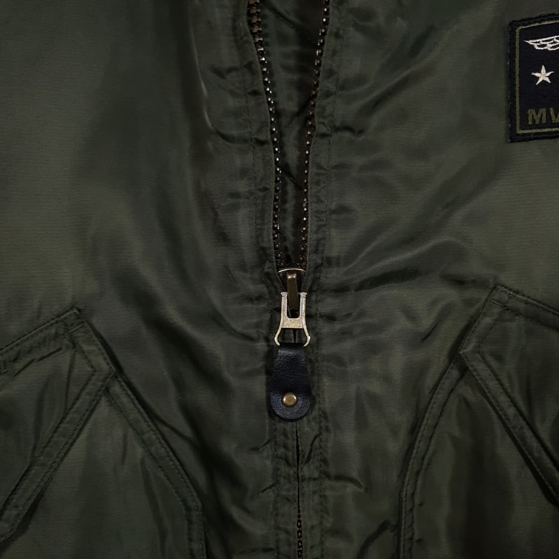 MV 에어포스 밀리터리 MA-1 누빔 점퍼 플라이트 자켓 카키 XL 상품이미지5
