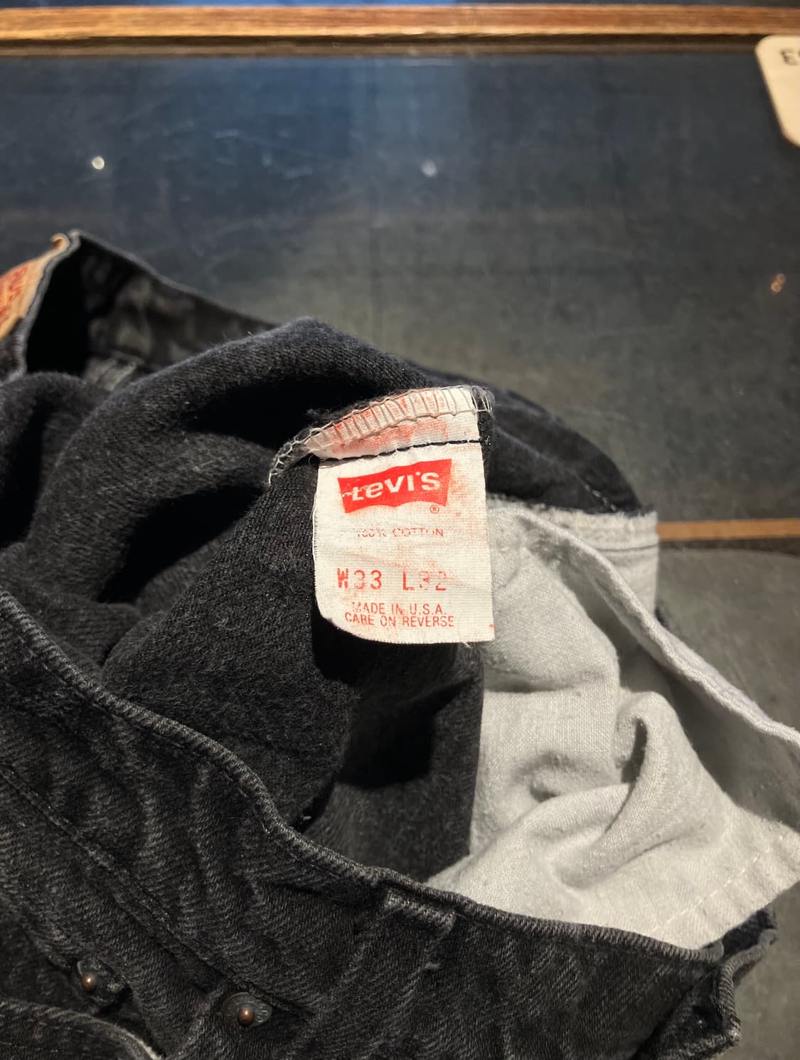 90s USA 빈티지 리바이스 505 블랙 데님 팬츠 상품이미지9