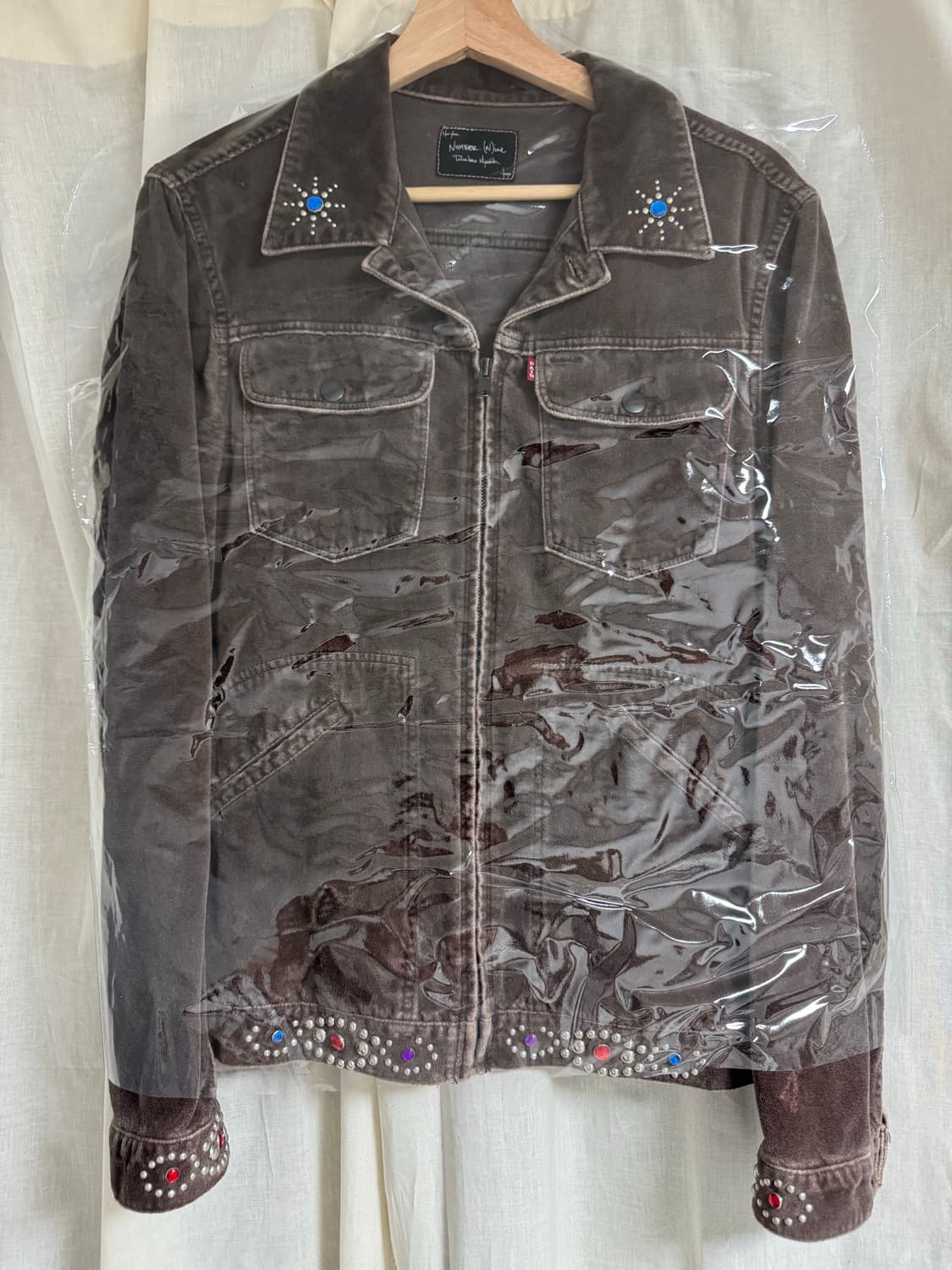 넘버나인 / 03aw 잼스톤 스터드 비즈 트러커 자켓 / 2 상품이미지2