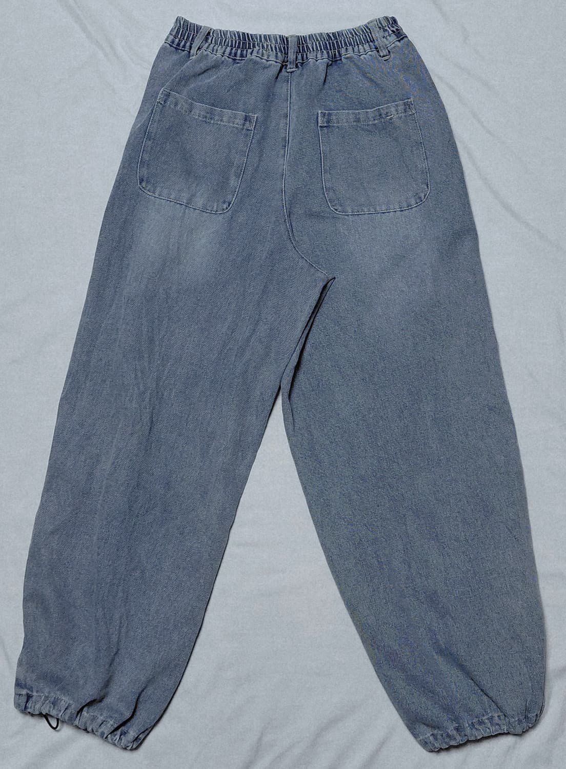 [M] Doublefocus 사이드 라인 와이드 데님 조거 팬츠 (연청) 상품이미지7