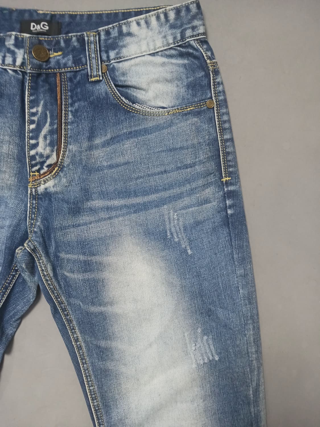 [32] 돌체앤가바나 자수 래더패치 스트레이트진 청바지 상품이미지4