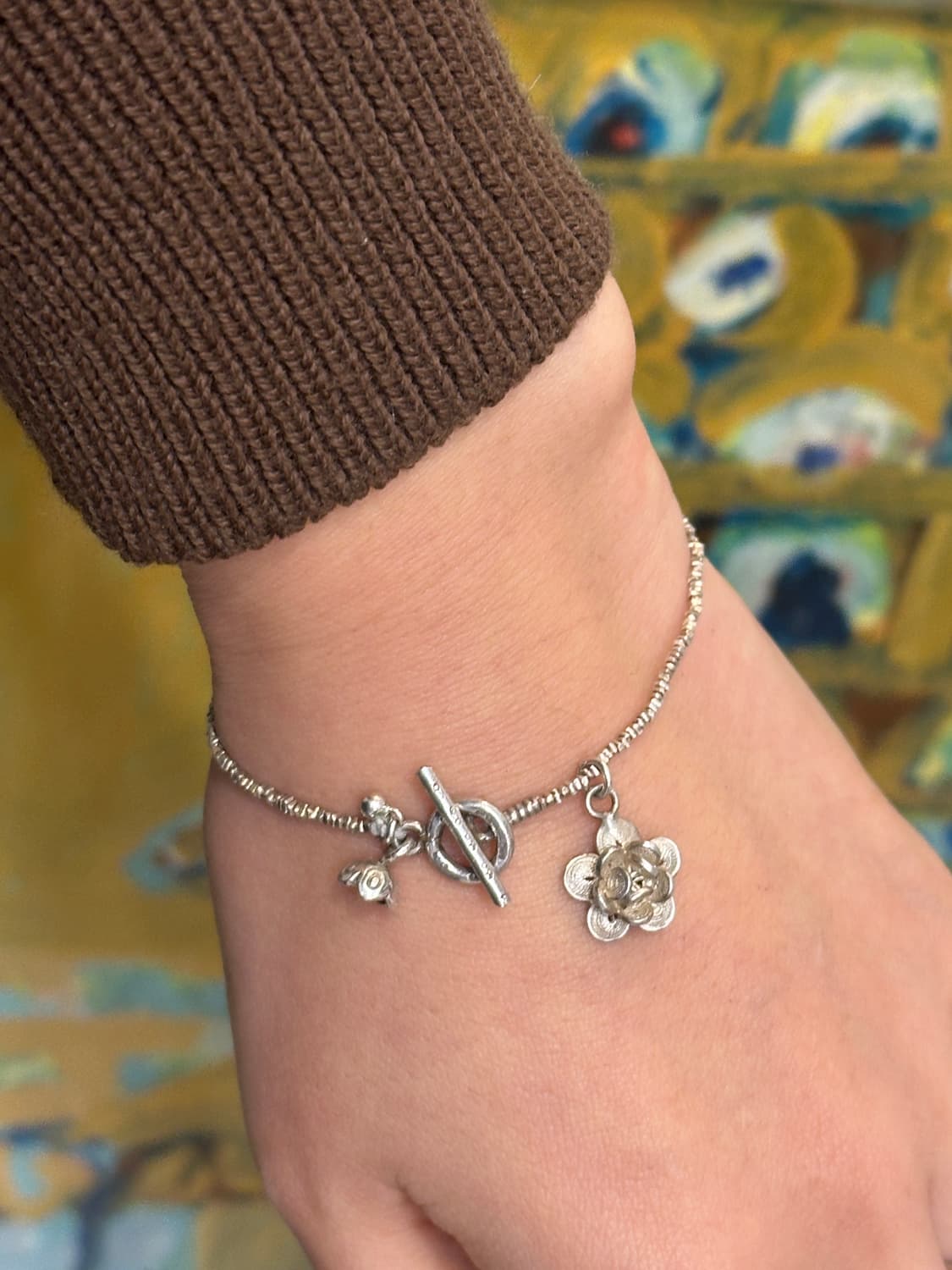 Musta karensilver+vintage charm bracelet 상품이미지1