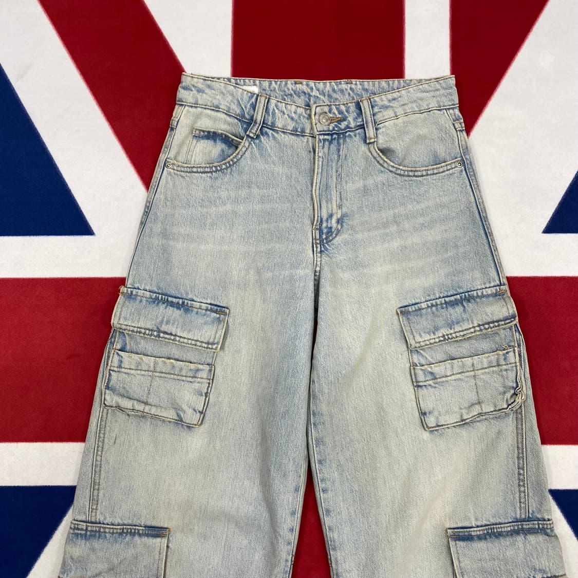 자라 멀티포켓 와이드 데님 카고팬츠 실측29 상품이미지2