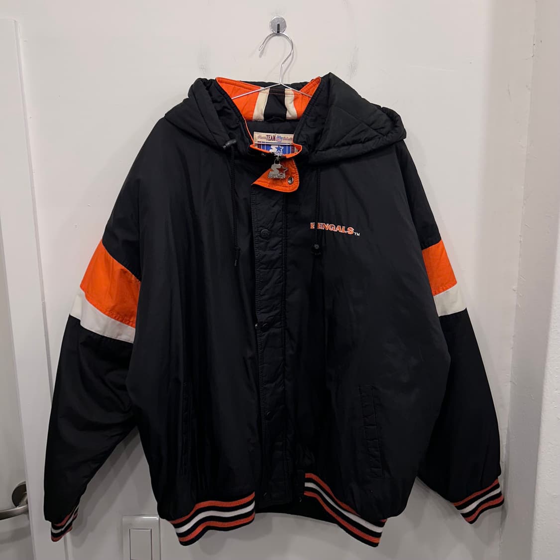 NFL 스타터 올드스쿨 신시내티 뱅골즈 누빔 봄버자켓 상품이미지2