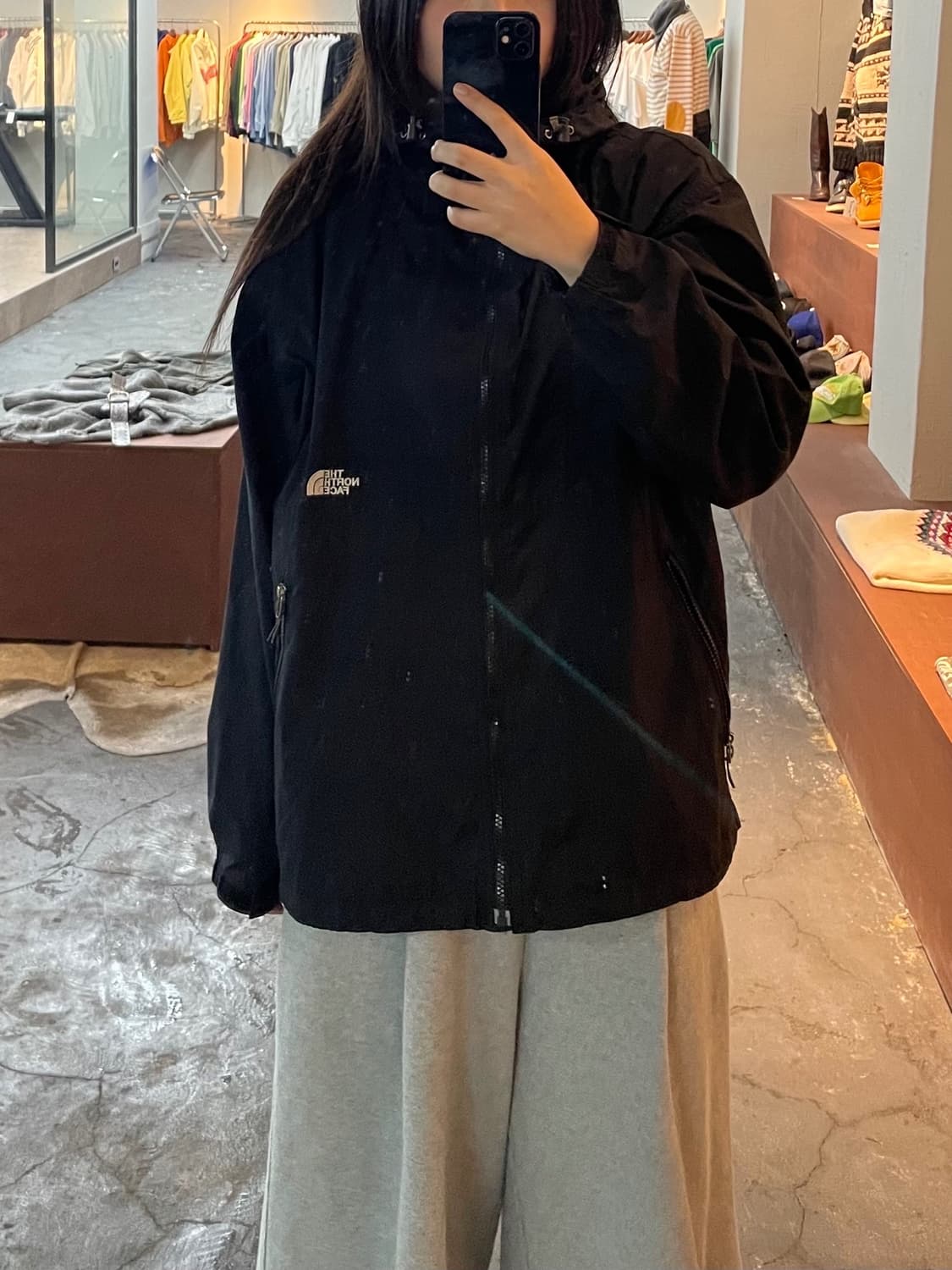 노스페이스 센터로고 블랙 바람막이 H526 상품이미지1