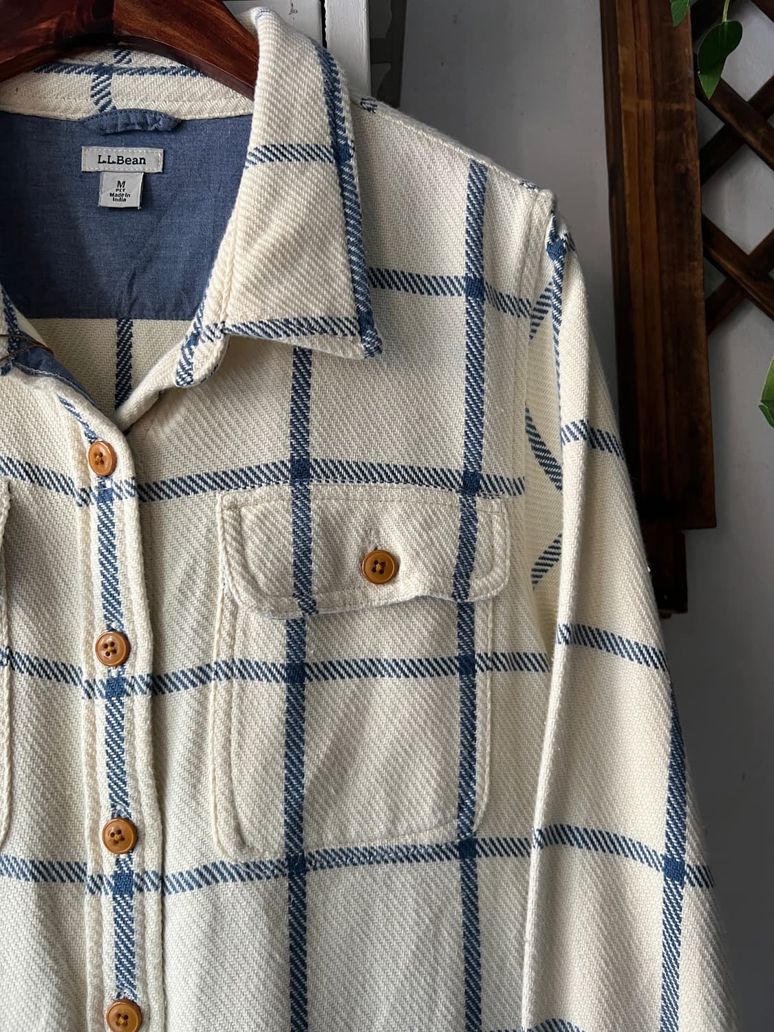 [M]엘엘빈 USA 우먼스 화이트 플란넬 체크셔츠 상품이미지3