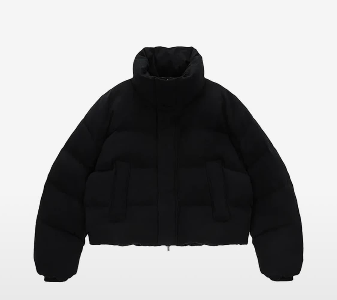 마뗑킴 코튼 푸퍼 덕다운 점퍼 블랙 상품이미지3