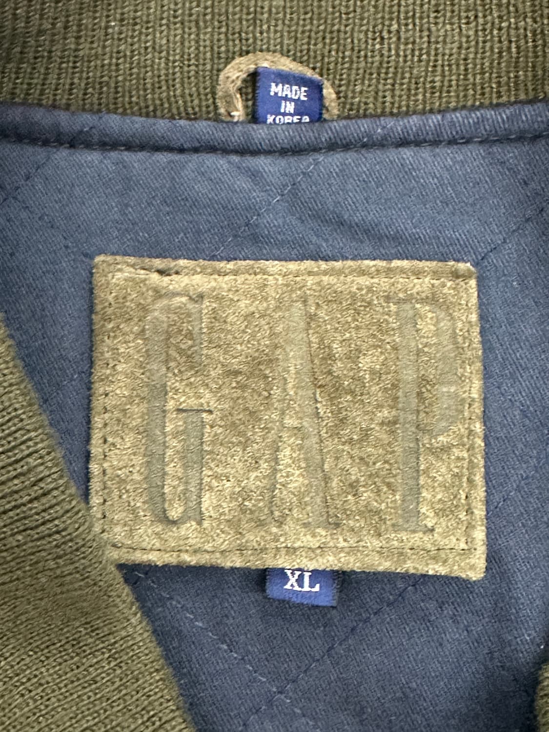 90s GAP 올리브 그린 스웨이드 봄버 자켓 XL 상품이미지7