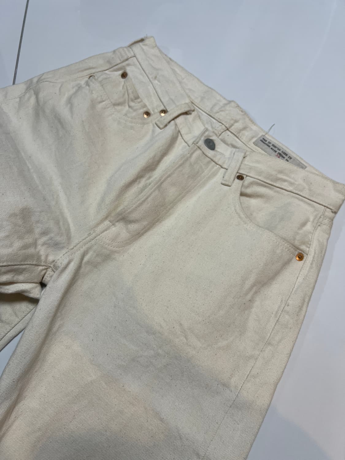 택포15) 본쿠라 66 에크루 셀비지 데님팬츠 크림진 29 상품이미지2