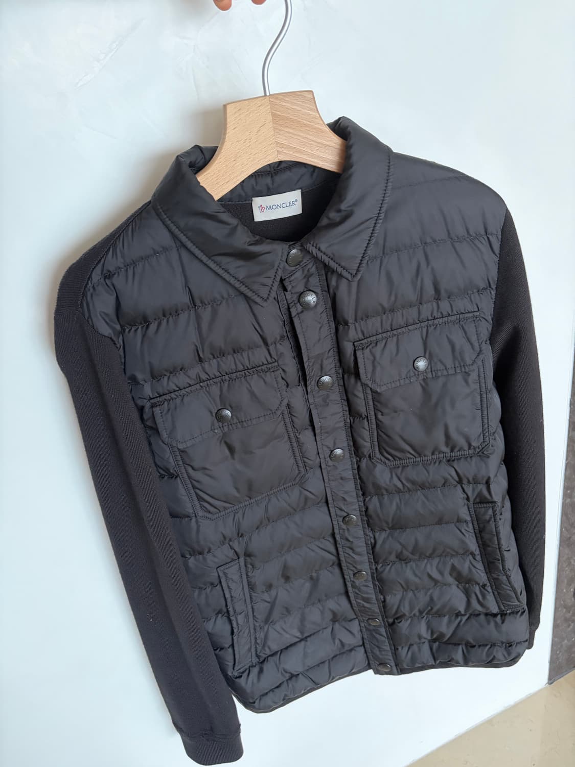 몽클레어 니트 패딩 가디건 블랙 상품이미지2