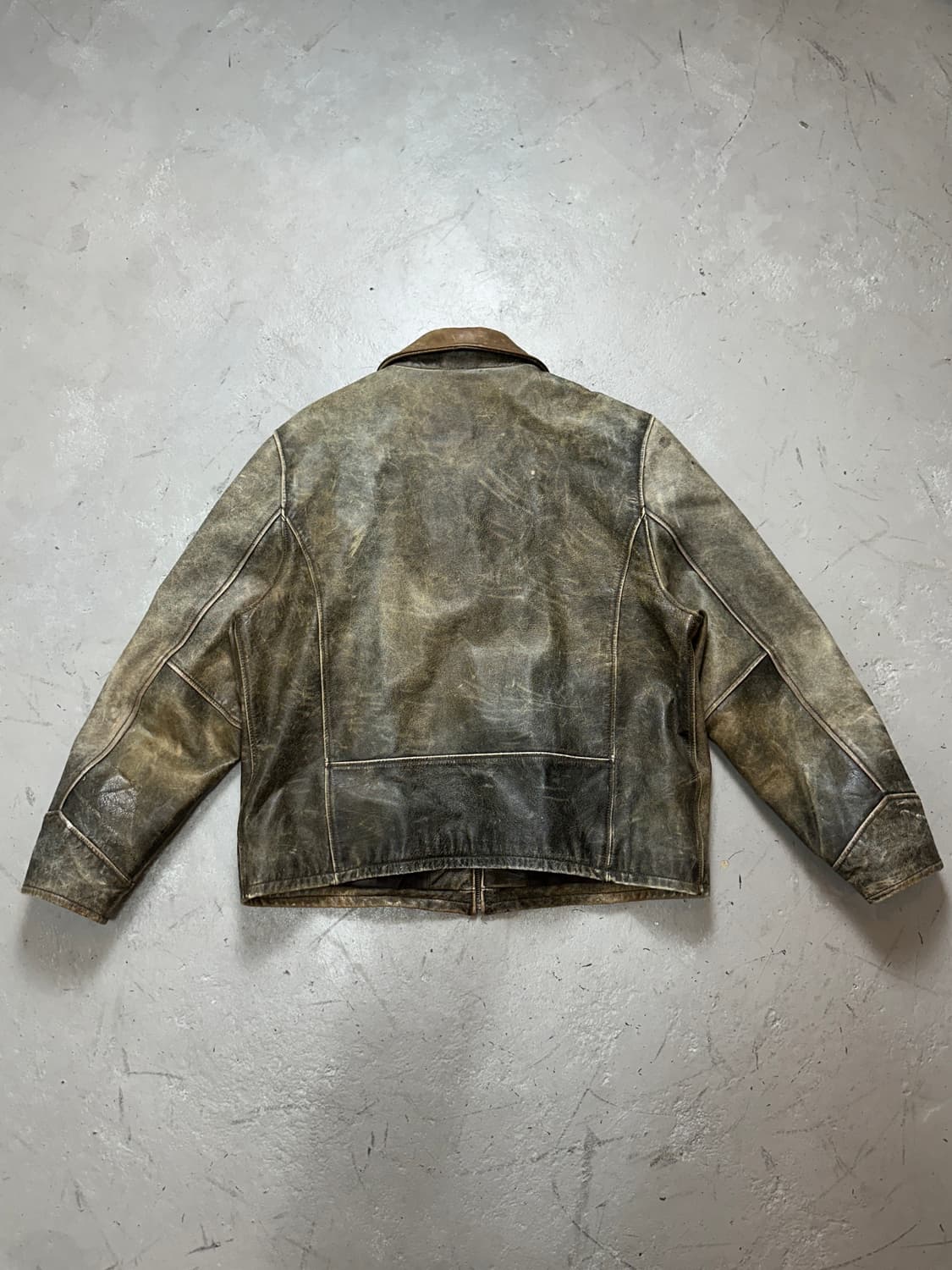 00's 디스 레더 자켓 빈티지 라이더 자켓 상품이미지4